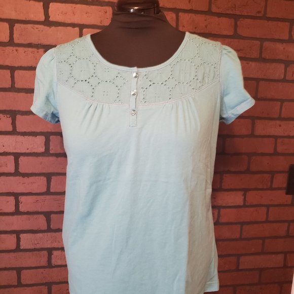 Van Heusen Teal Green Cap Sleeve Scoop Neck